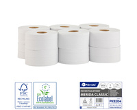 Papier toaletowy CLASSIC biały śr 19 cm dł 180m 1W 12 szt ECOLABEL Merida PKB204