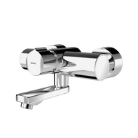 KWC F5S-Mix Samozamykająca bateria ścienna z mieszaczem Wysięg 195 mm F5SM1009