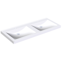 KWC QUADRO Umywalka podwójna z kompozytu mineralnego MIRANIT BIEL ALPEJSKA ANMW421