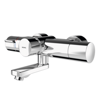 KWC F5ST1005 Samozamykajaca bateria termost. chrom montaż naścienny