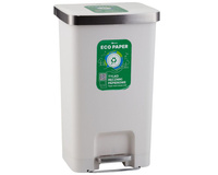 Kosz pedałowy 50l biały tworzywo Merida ECO PAPER KJB410