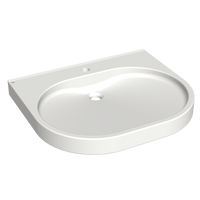 KWC VARIUScare Umywalka z kompozytu do łazienek bez barier dla osób niepełnosprawnych ANMW501