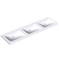 KWC QUADRO Umywalka potrójna z kompozytu mineralnego MIRANIT BIEL ALPEJSKA ANMW431