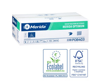 Papier toaletowy w listkach OPTIMUM biały 2W karton 9000 szt ECOLABEL Merida POB403