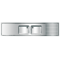 KWC MAXIMA Zlewozmywak przemysłowy 260cm MAXS222-260