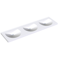 KWC RONDA Umywalka potrójna z kompozytu mineralnego MIRANIT BIEL ALPEJSKA ANMW231