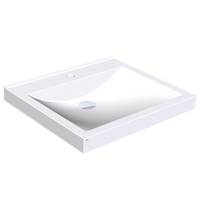 KWC QUADRO Umywalka pojedyncza z kompozytu mineralnego MIRANIT BIEL ALPEJSKA ANMW411