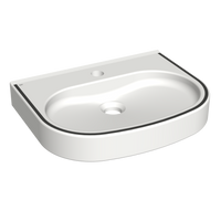 KWC VARIUScare Umywalka z kompozytu do łazienek bez barier dla osób niepełnosprawnych ANMW504