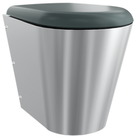 KWC CAMPUS Miska WC wisząca z osłoną do posadzki z szarą deską CMPX597GN