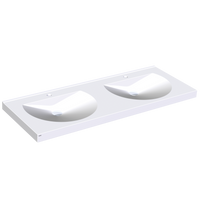 KWC RONDA Umywalka podwójna z kompozytu mineralnego MIRANIT BIEL ALPEJSKA ANMW221