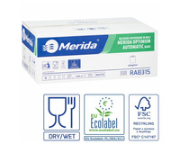 Ręczniki papierowe w roli białe dł 240 m 2W 6 rolek Ecolabel Merida RAB315