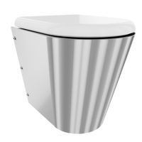 KWC CAMPUS Miska WC wisząca z osłoną do posadzki z białą deską CMPX597WN