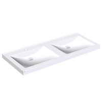 KWC QUADRO Umywalka podwójna z kompozytu mineralnego MIRANIT BIEL ALPEJSKA ANMW420