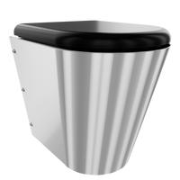 KWC CAMPUS Miska WC wisząca z osłoną do posadzki z czarną deską CMPX597BN